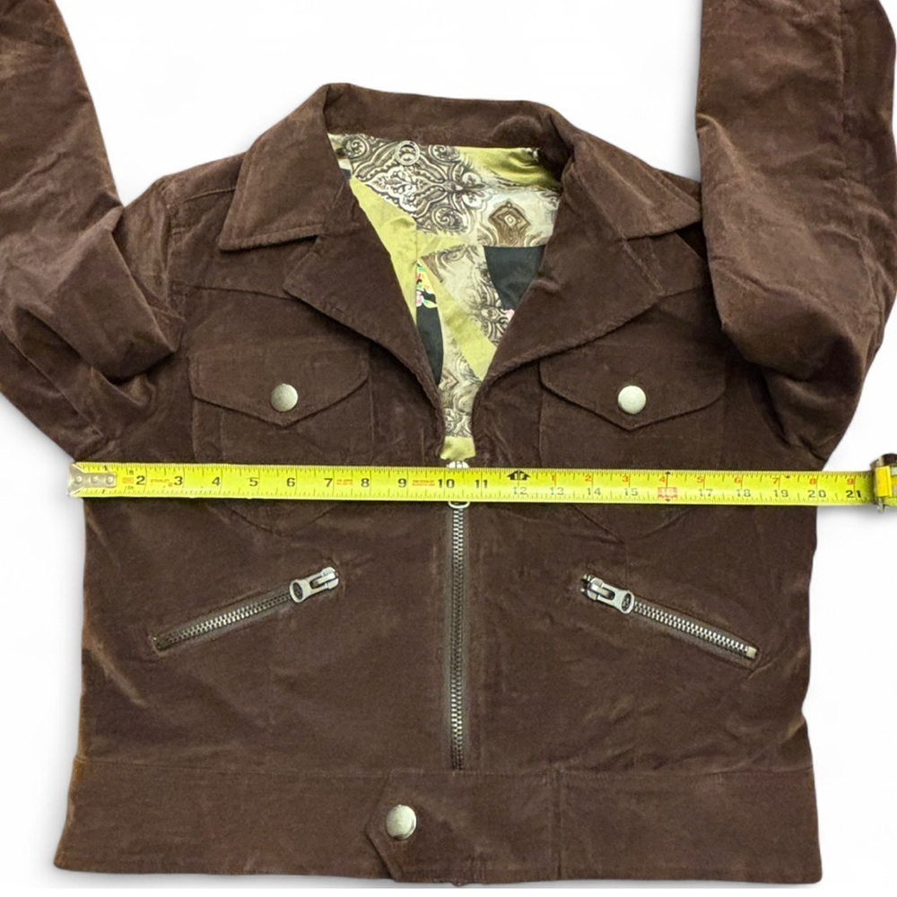 One Girl Who Corduroy Jacket Brown Floral Lined Boho Western Anthropologie - Picture 2 of 6